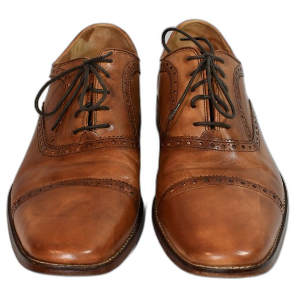 Coal Haan Grand OS Giraldo Cap II Brown Tan Cap Toe Brogue Oxfords Mens Sz 13M - Picture 2 of 9